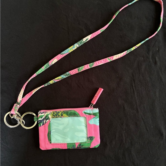 Vera Bradley Pink and Green Key & Card Holder - Picture 6 of 7